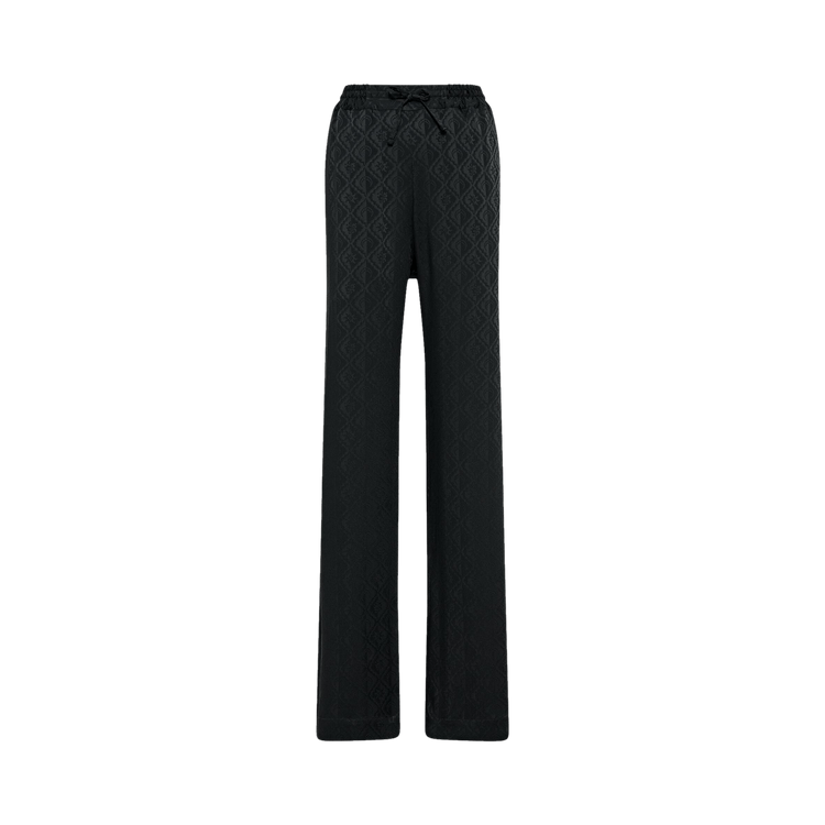 Marine Serre Moon Sun Satin Jacquard Drawstring Trousers "Black"