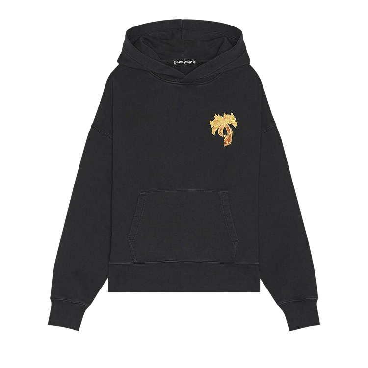Palm Angels Burning Palm Hoodie "Black/Gold"