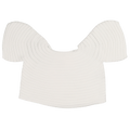 Pleats Please Issey Miyake Mushroom Knit Tops "White"