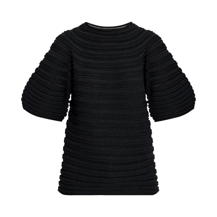 Pleats Please Issey Miyake Mushroom Knit Shirt "Black"
