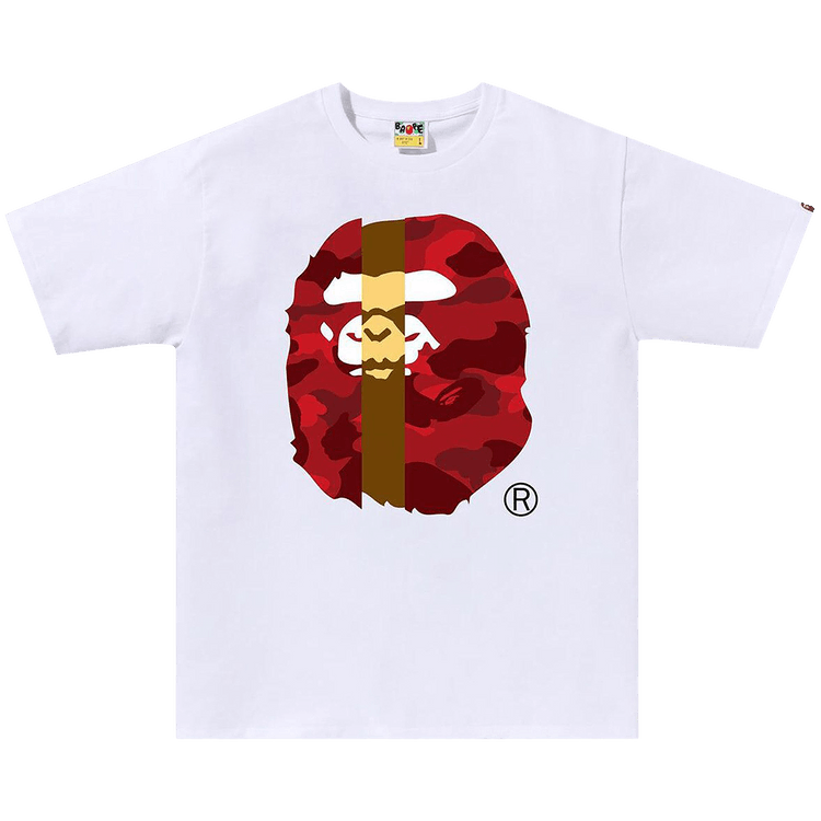 BAPE Color Camo Transform Big Ape Head Tee "White/Red"