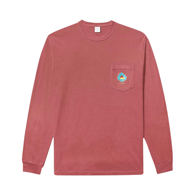 Noah Lotus Long-Sleeve Pocket T-Shirt "Maroon"