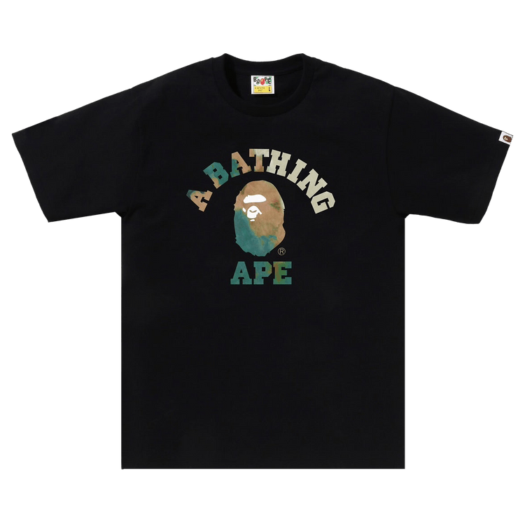 BAPE Tie Dye College Tee "Black/Beige"