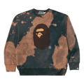 BAPE Tie Dye Ape Head Relaxed Fit Crewneck Sweatshirt "Beige"