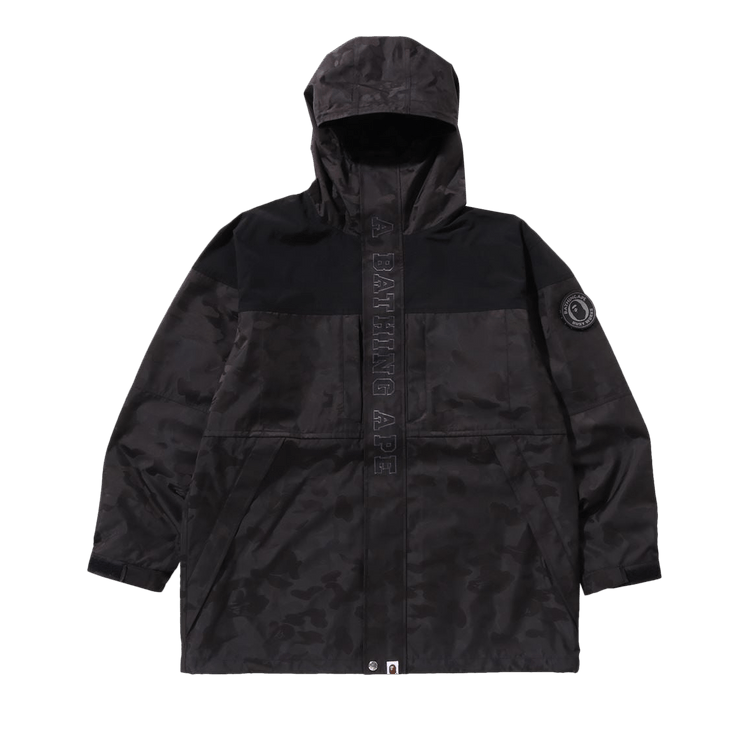 BAPE Solid Camo Jacquard Long Coat "Black"