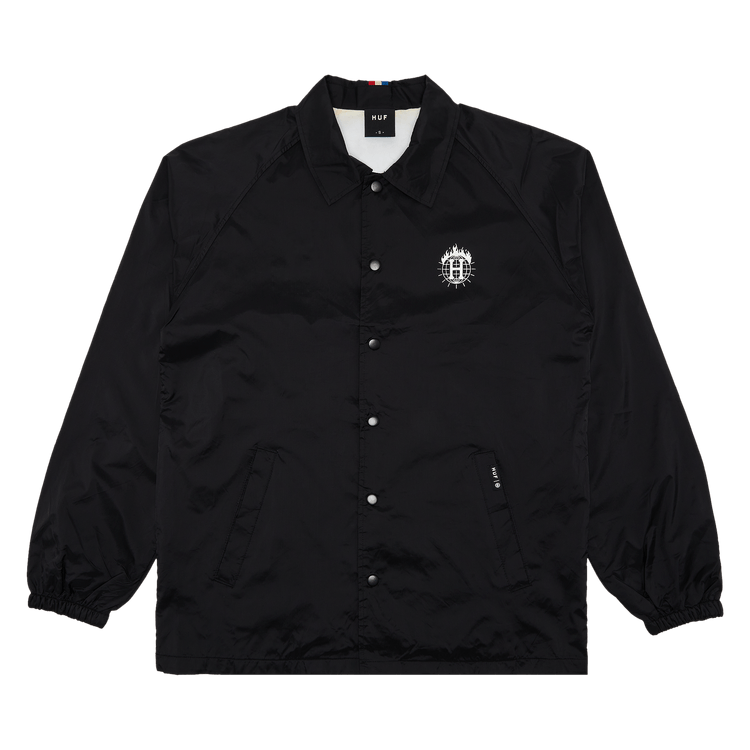 HUF x Thrasher Tour De Stoops Coach Jacket, Black