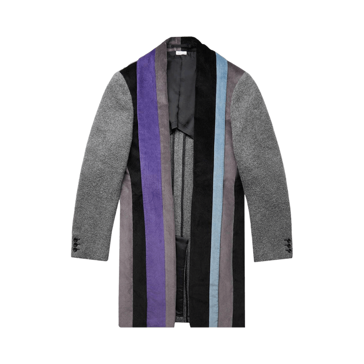 Comme des Garçons Homme Plus Corduroy Shawl Collar Coat "Grey/Multicolor"