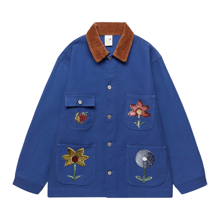 Sky High Farm Workwear Embroidered Workwear Denim Chore Coat "Blue"
