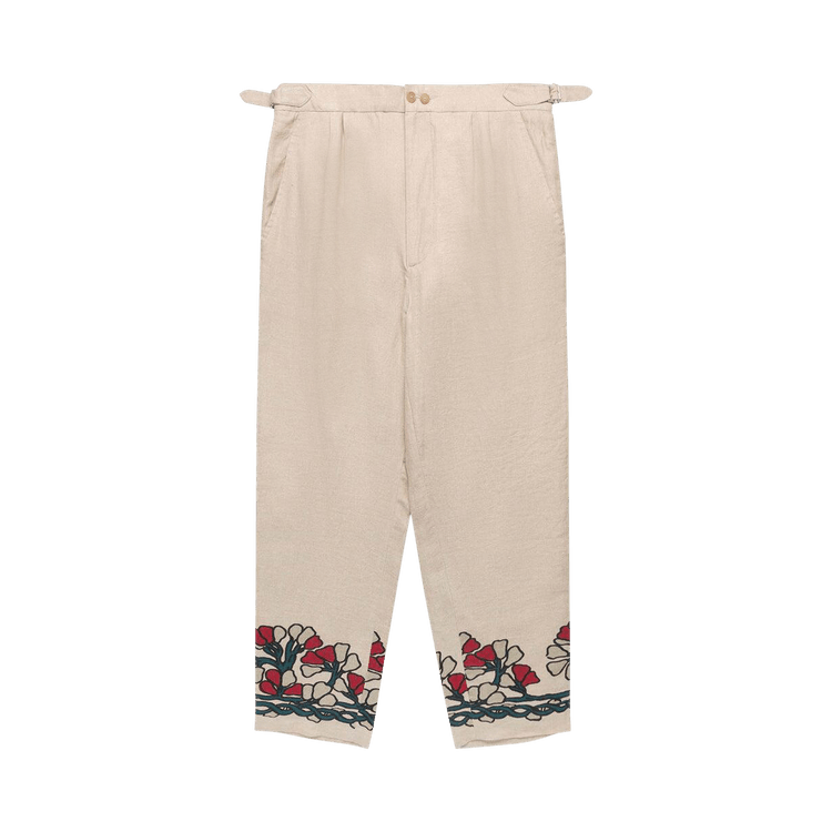 Bode Garden Lattice Trouser "Ecru/Multicolor"