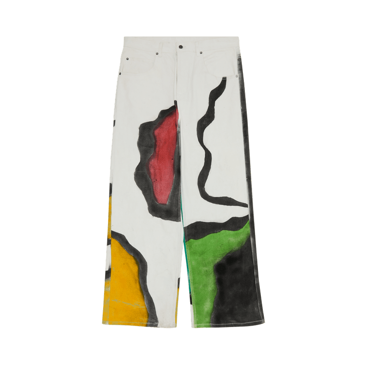 Glass Cypress Painted Jeans "White"