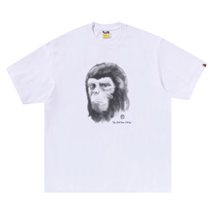 BAPE Pixel Comic Ape Head Relaxed Fit Tee "White"
