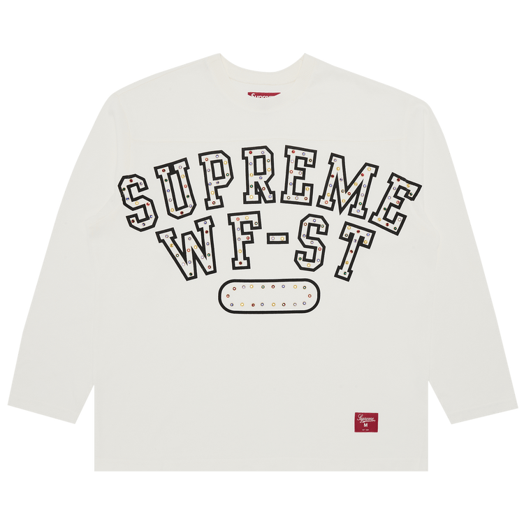 Supreme Athletic Studded Long-Sleeve Top "White"