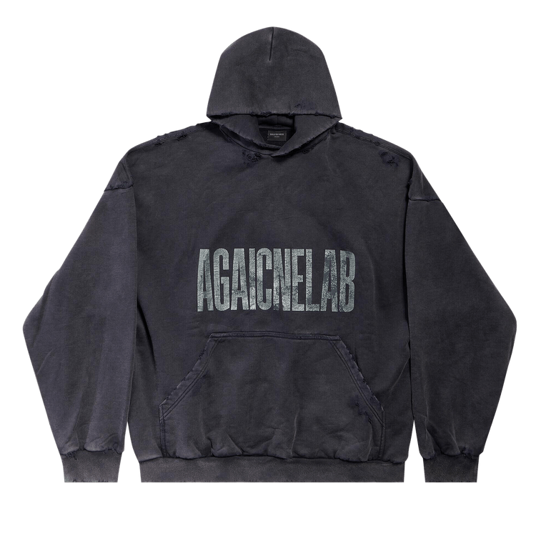 Balenciaga Large Fit Hoodie "Washed Black/Anthracite"