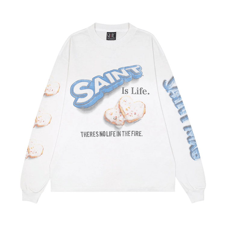 SAINT Mxxxxxx Heart Cake Long-Sleeve Tee "White"