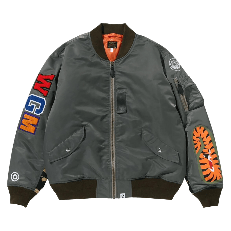 BAPE Shark MA-1 Bomber Jacket "Olive Drab"