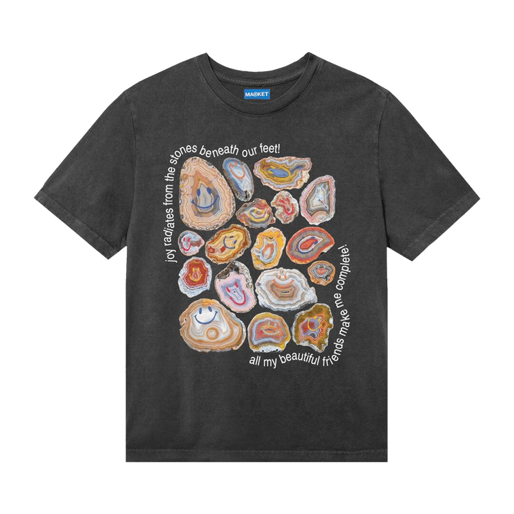 Market Smiley Radiating Joy T-Shirt "Washed-Black"