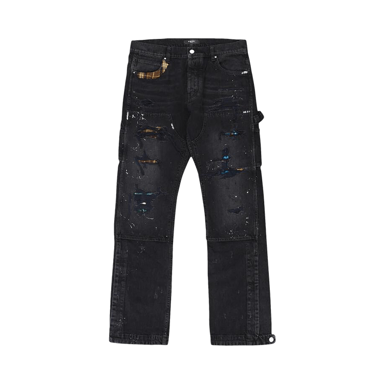Amiri Plaid Carpenter Pants "Aged Black"