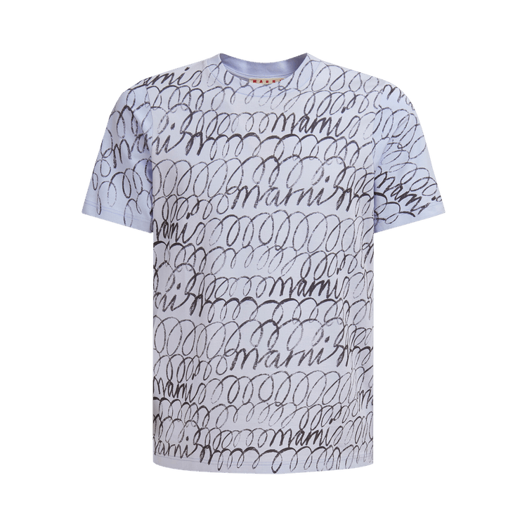 Marni Scribble Motif T-Shirt "Illusion Blue"