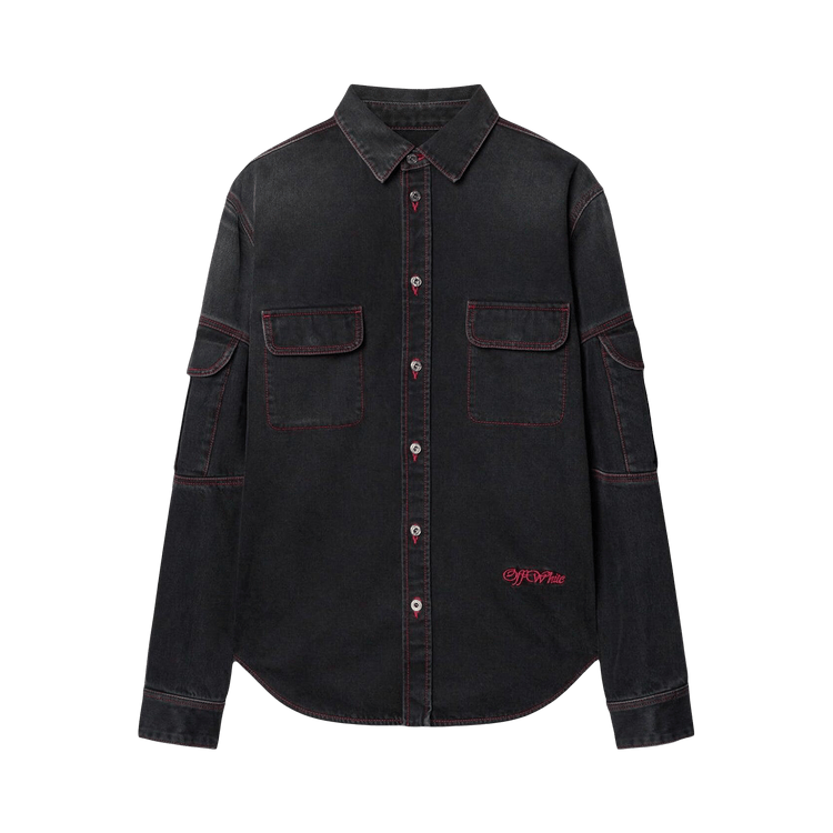 Off-White Script Samurai Den Shirt "Vintage Black/Red"