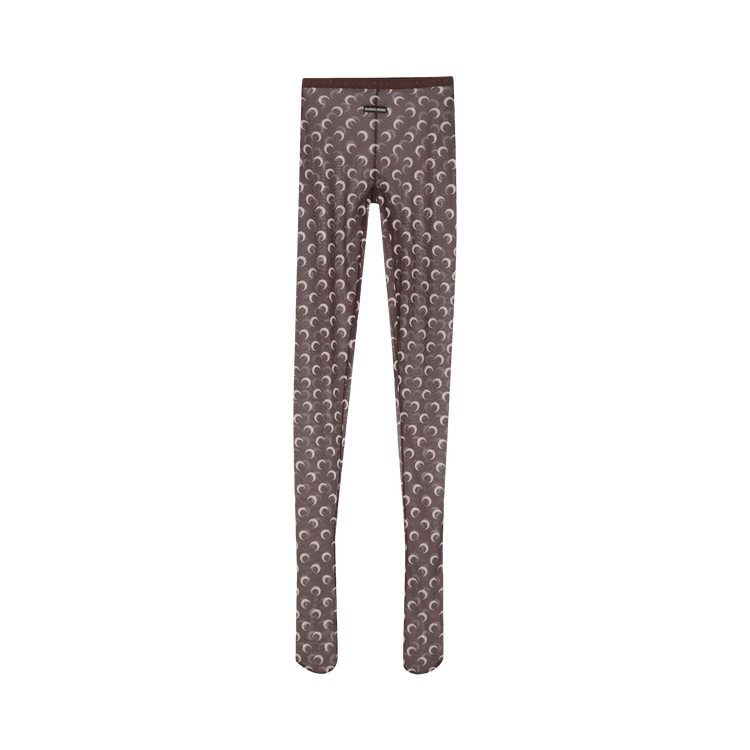 Marine Serre Moon Printed Mesh Tights "Brown"
