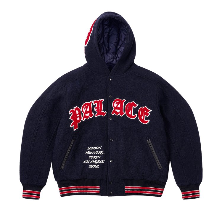 Palace Hooded Varsity Jacket "Navy"