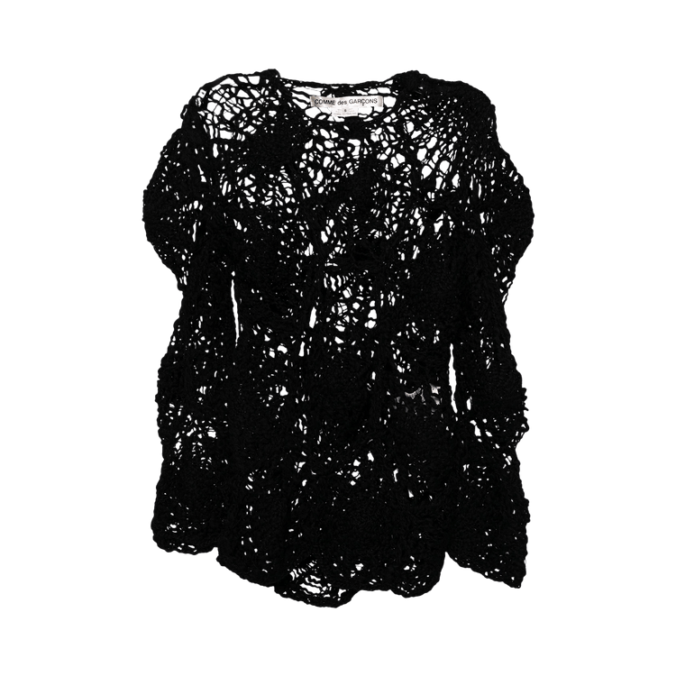 Comme des Garçons Open Crochet Spider Web Knit Sweater "Black"
