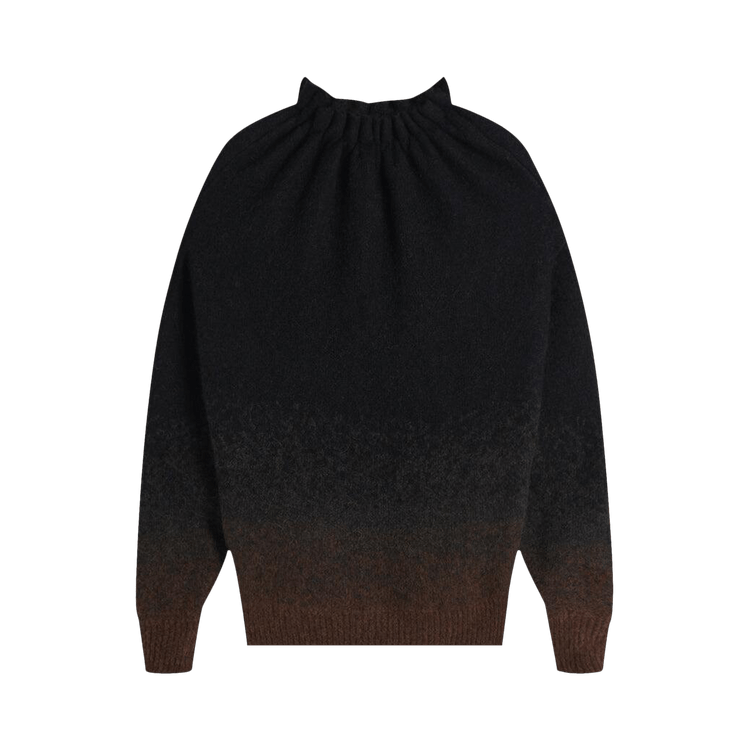 Simone Rocha Oversized Gathered Pleated Neck Jumper "Chocolate Ombre/Jet"