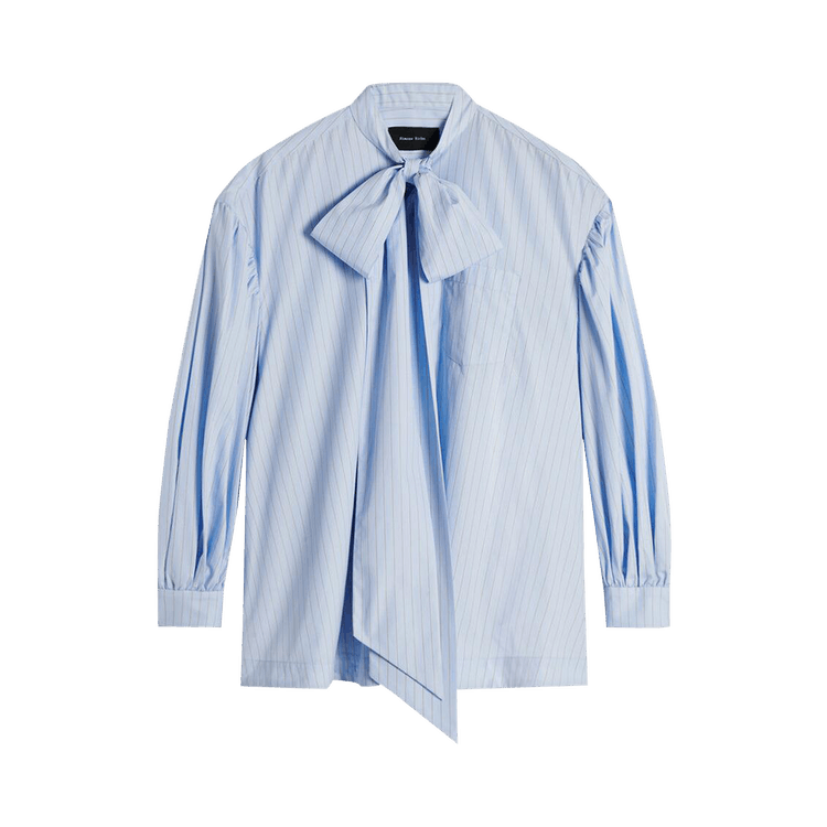 Simone Rocha Front Bow Puff Sleeve Shirt "Blue/Brown"