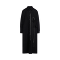 Y's Flannel Hand Stitched Shirt Dress 'Black'