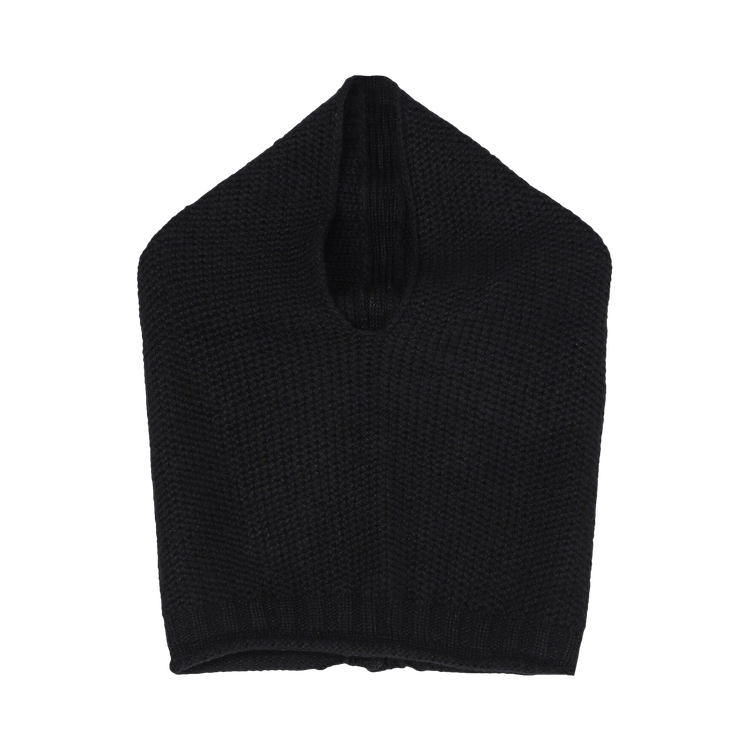 Yohji Yamamoto Knit Backside Button Hooded Warmer "Black"