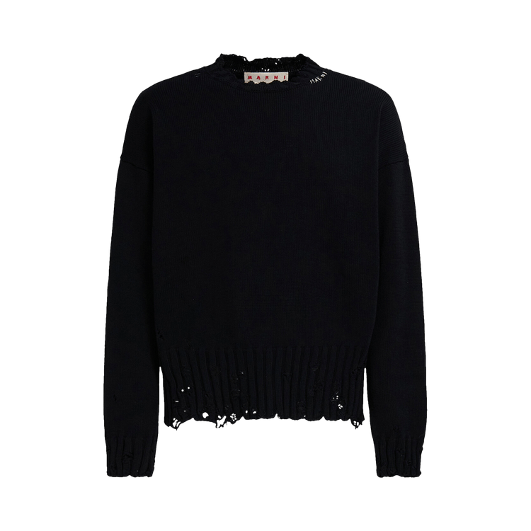 Marni Long-Sleeve Crewneck Sweater "Black"