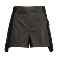 Sacai Chalk Stripe Wool Melton Shorts "Khaki/Navy"