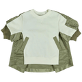 Sacai Nylon Twill Sponge Sweat Pullover "Ivory/Light Khaki"