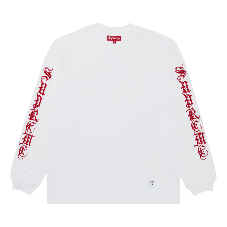Supreme Old English Long-Sleeve Top "White"