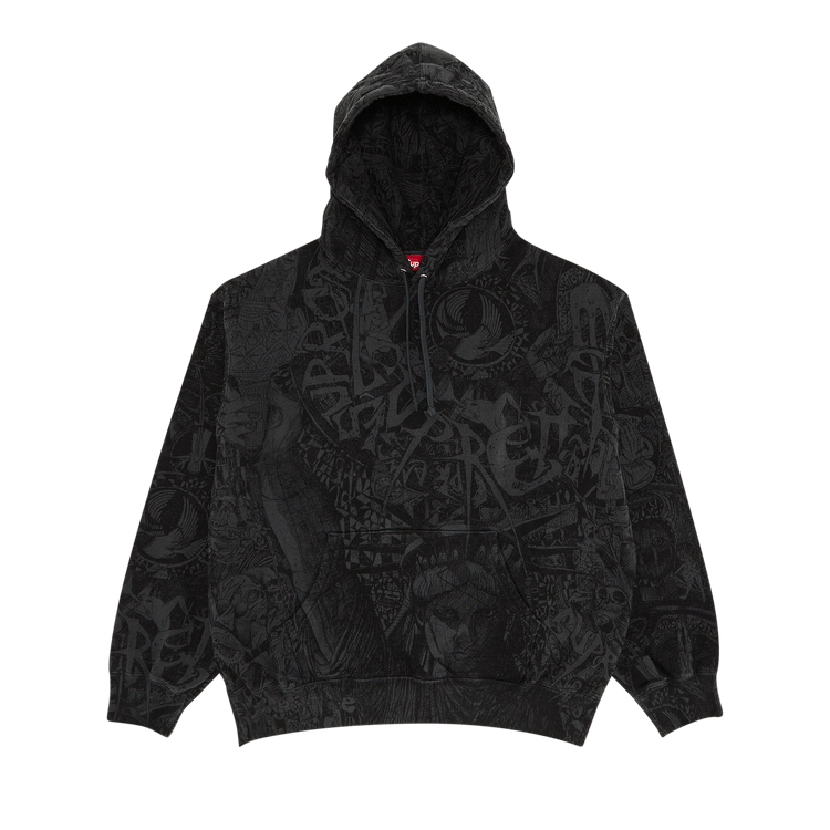 Supreme Liberty Hooded Sweatshirt "Washed Black"