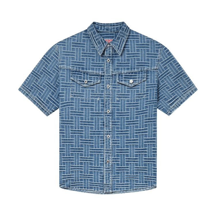 Kenzo Weave Short-Sleeve Shirt "Stone Bleach Denim"