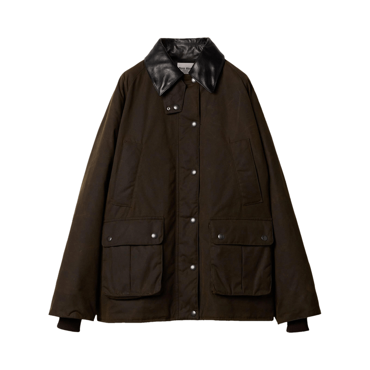Miu Miu Waxed Canvas Padded Jacket "Ebony"