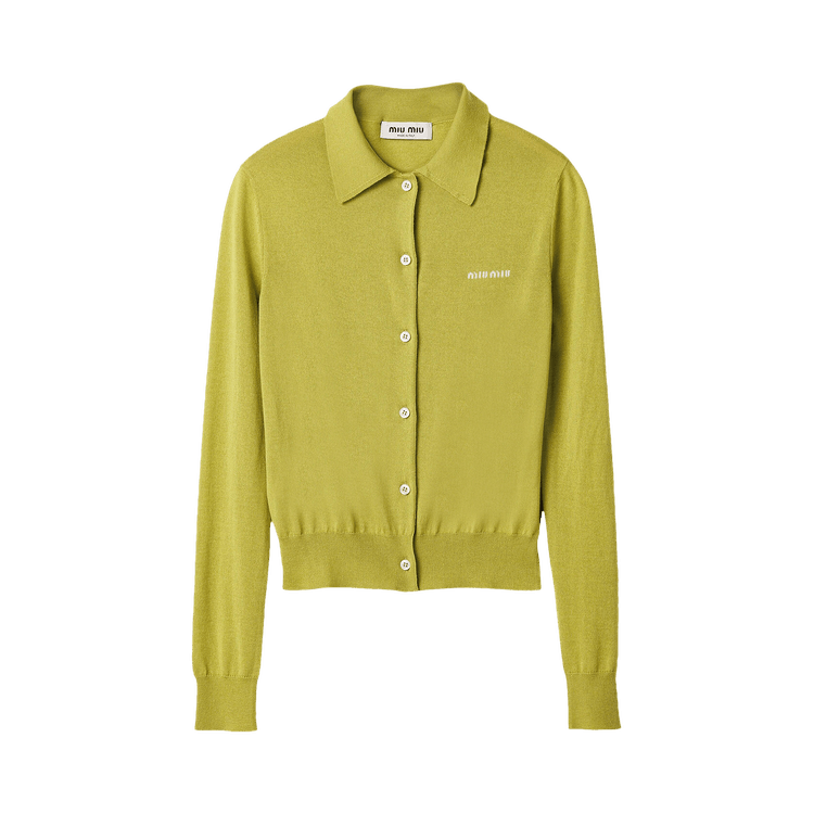 Miu Miu Cashmere Silk Cardigan "Pistacchio"