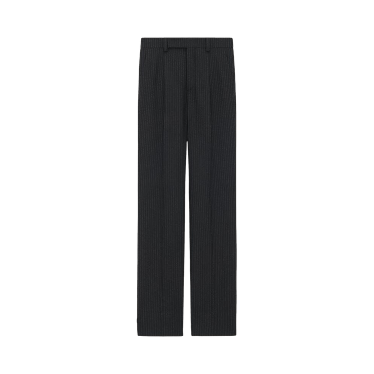 Saint Laurent Flared Tuxedo Wool Pants "Black/Chalk"