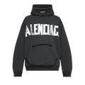 Balenciaga Ripped Pocket Hoodie "Faded Black/Silver"