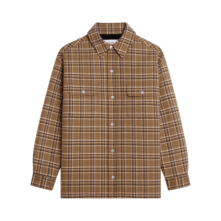 CELINE Checked Overshirt "Camel/Beige/Marron"