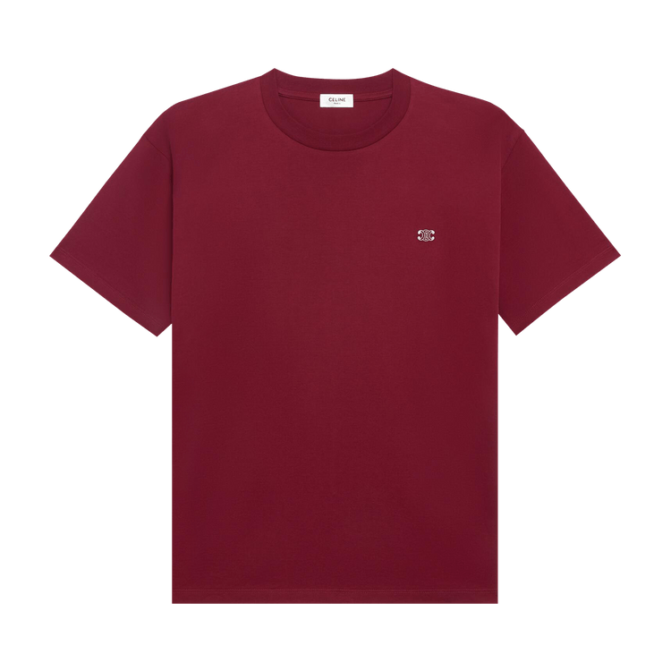 CELINE Triomphe Short-Sleeve T-Shirt "Vintage Burgundy/Ecru"