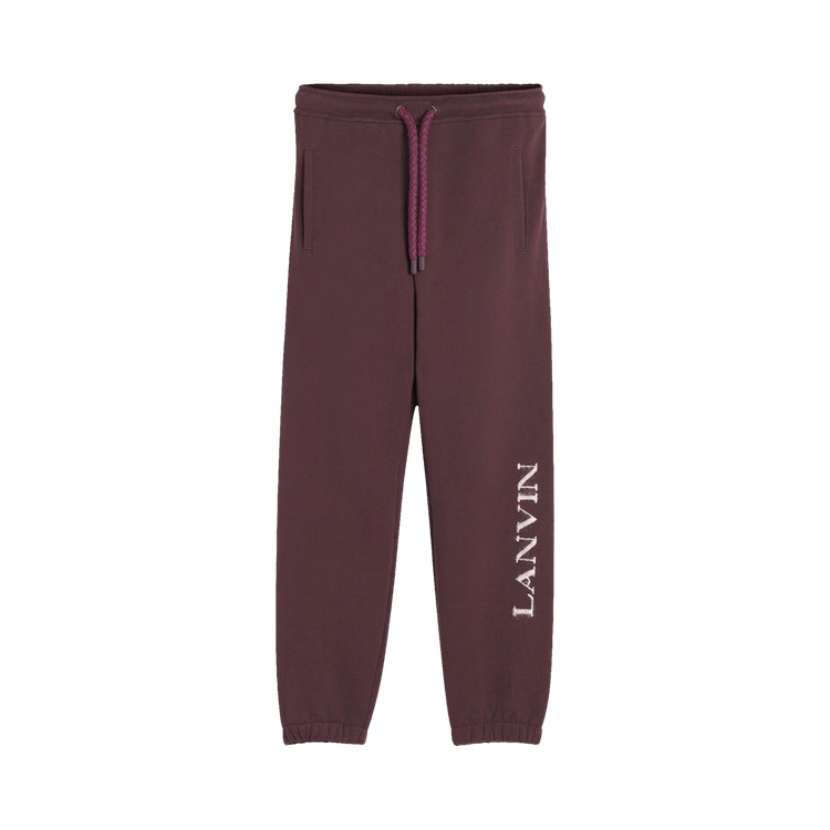 Lanvin Tubular Curb Mohair Logo Jog Pants "Burgundy"