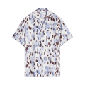 Lanvin Abstract Print Bowling Shirt "Burgundy/Lanvin Blue"