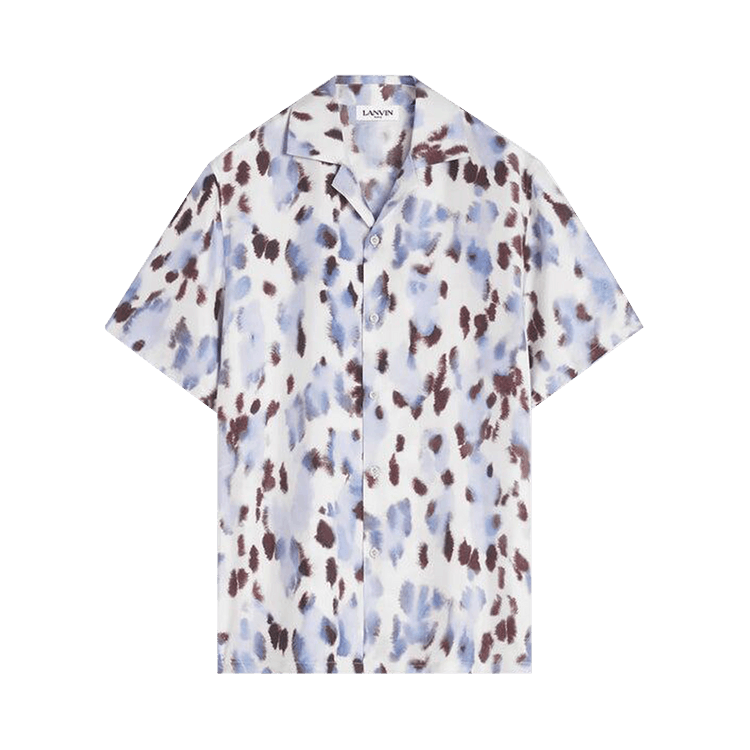 Lanvin Abstract Print Bowling Shirt "Burgundy/Lanvin Blue"
