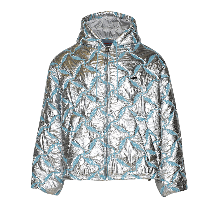 BLUEMARBLE Hooded Bomber Jacket "Reflective Silver"