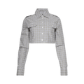 Coperni Check Cropped Shirt "Green/White"