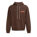 Marni Logo Printed Drawstring Hoodie "Coffee"