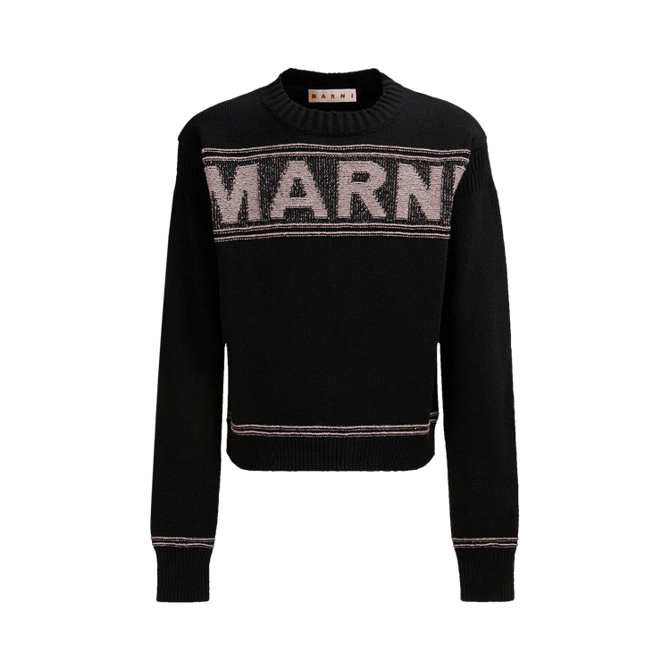 Marni Fisherman Logo Knit Sweatshirt "Black"