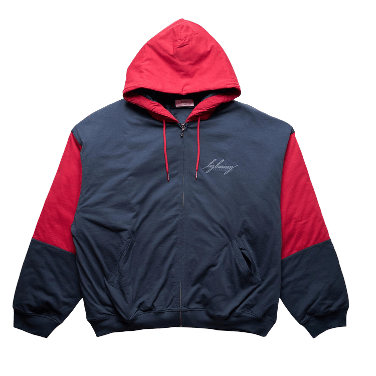Martine Rose Quilted Zip Up Hoodie "Blue"